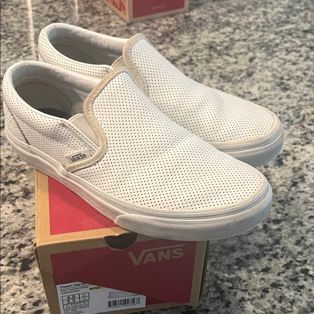 Vans Perforated White Slip-On Sneakers